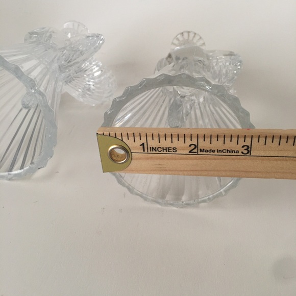Avon Vintage 24% Lead Crystal Glass Praying Angels Candle Holders Set 7" Holiday - Picture 16 of 16